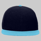 OTTO Wool Blend Twill Round Flat Visor "OTTO SNAP" Six Panel Pro Style Snapback Hat