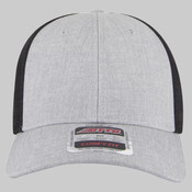 OTTO CAP "OTTO Comfy Fit" Heathered Polyester Blend w/ Stretchable Polyester Mesh Back 6 Panel Low Profile Mesh Back Trucker Hat