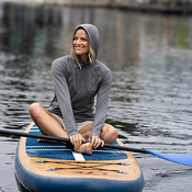 Cutter & Buck Adapt Knit Recycled Womens Heathered Hooded Pullover